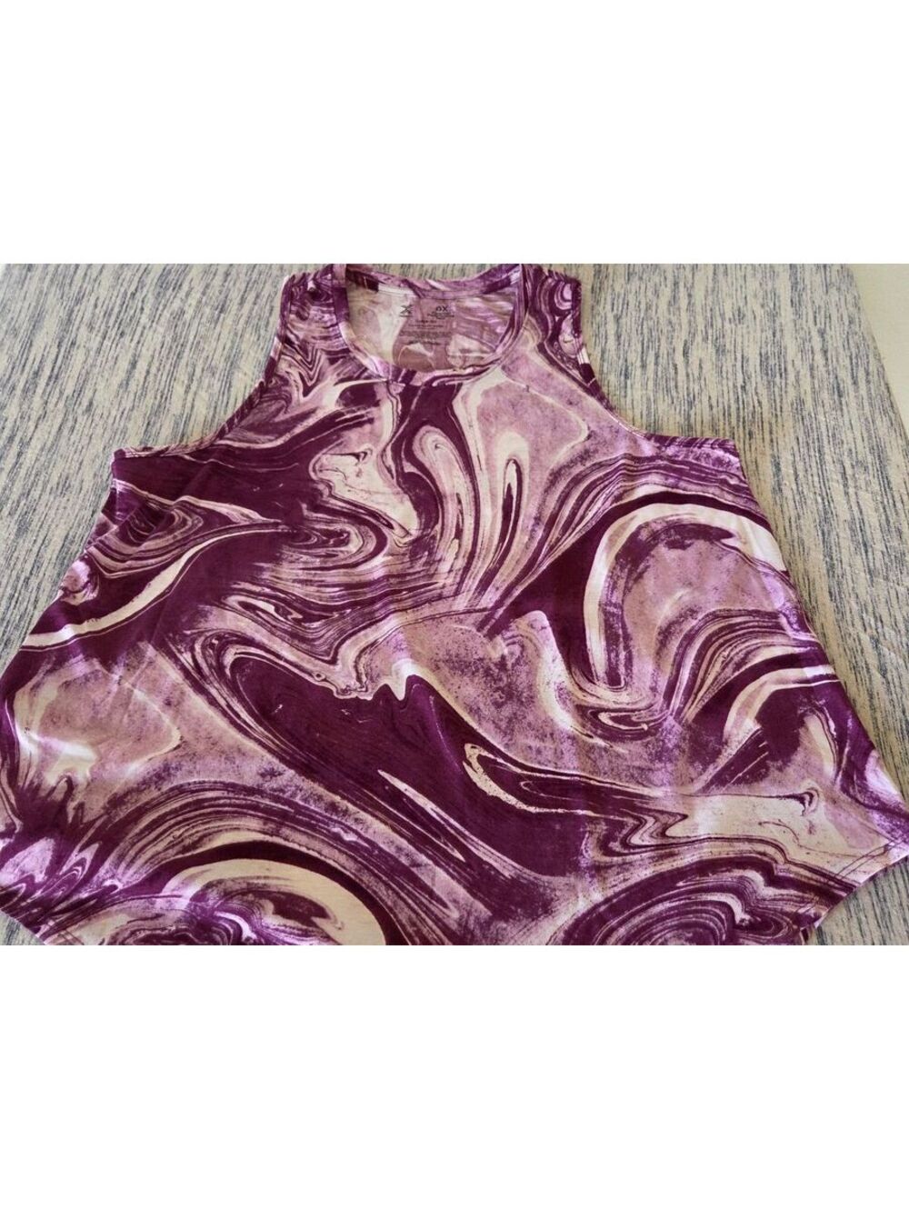 Xersion Essential Performance Tank Top Quick-Dri Purple Swirl Print